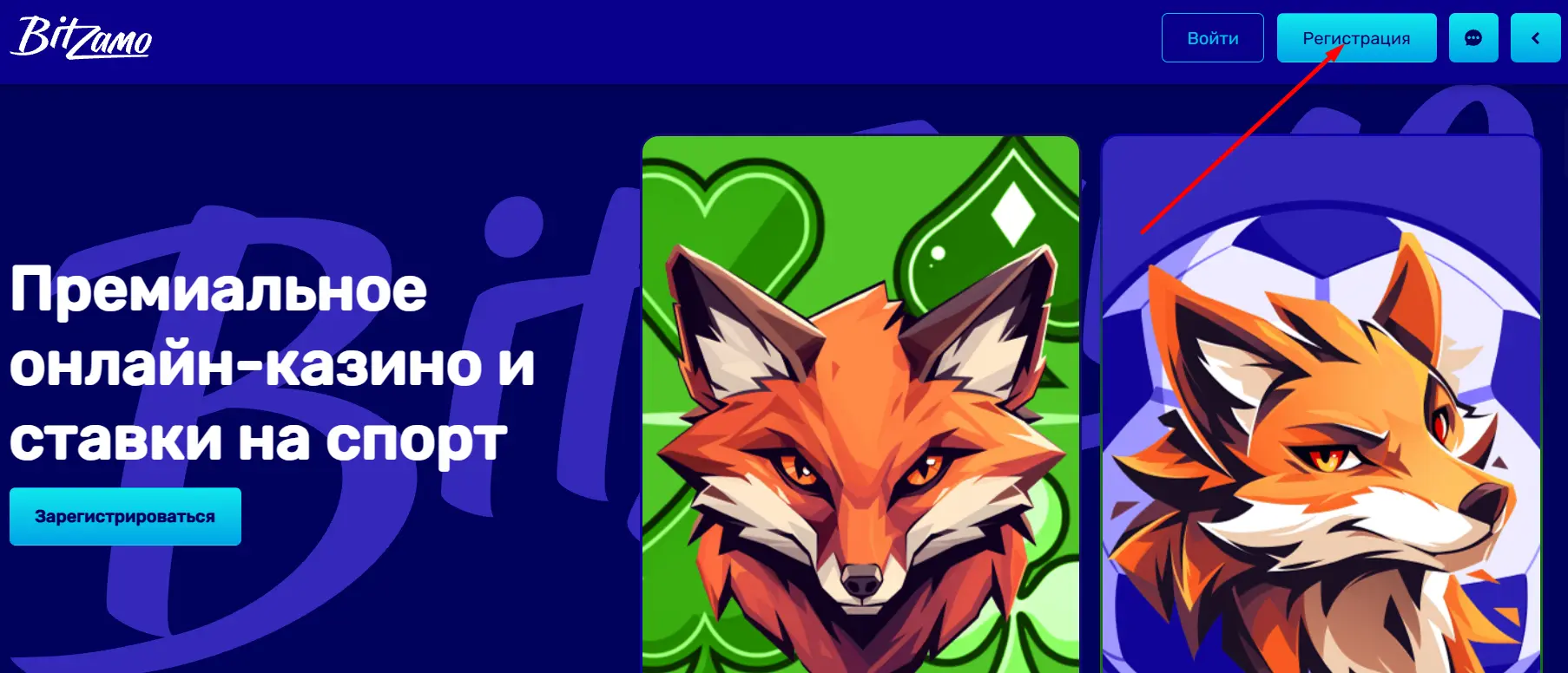 Регистрация в Bitzamo Casino